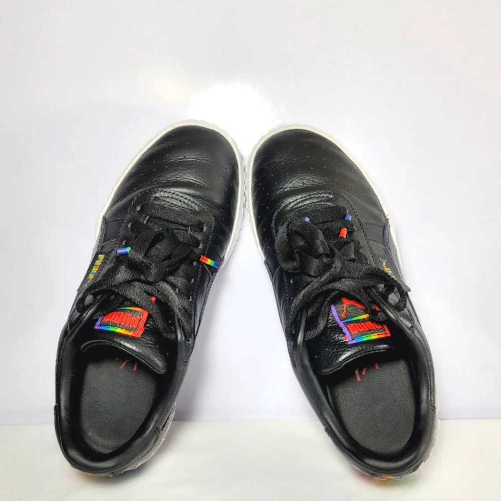 Puma Womens size 8 Cali Black Rainbow sneakers.